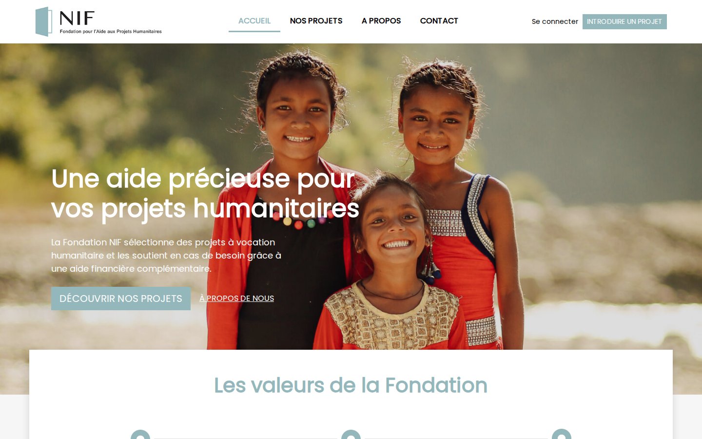 Capture du site de la Fondation NIF